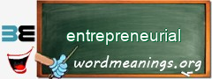 WordMeaning blackboard for entrepreneurial